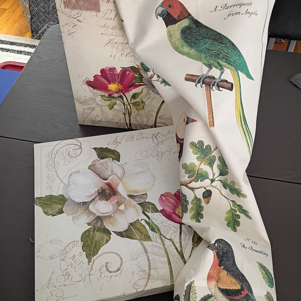 Floral and Bird Art Print Set